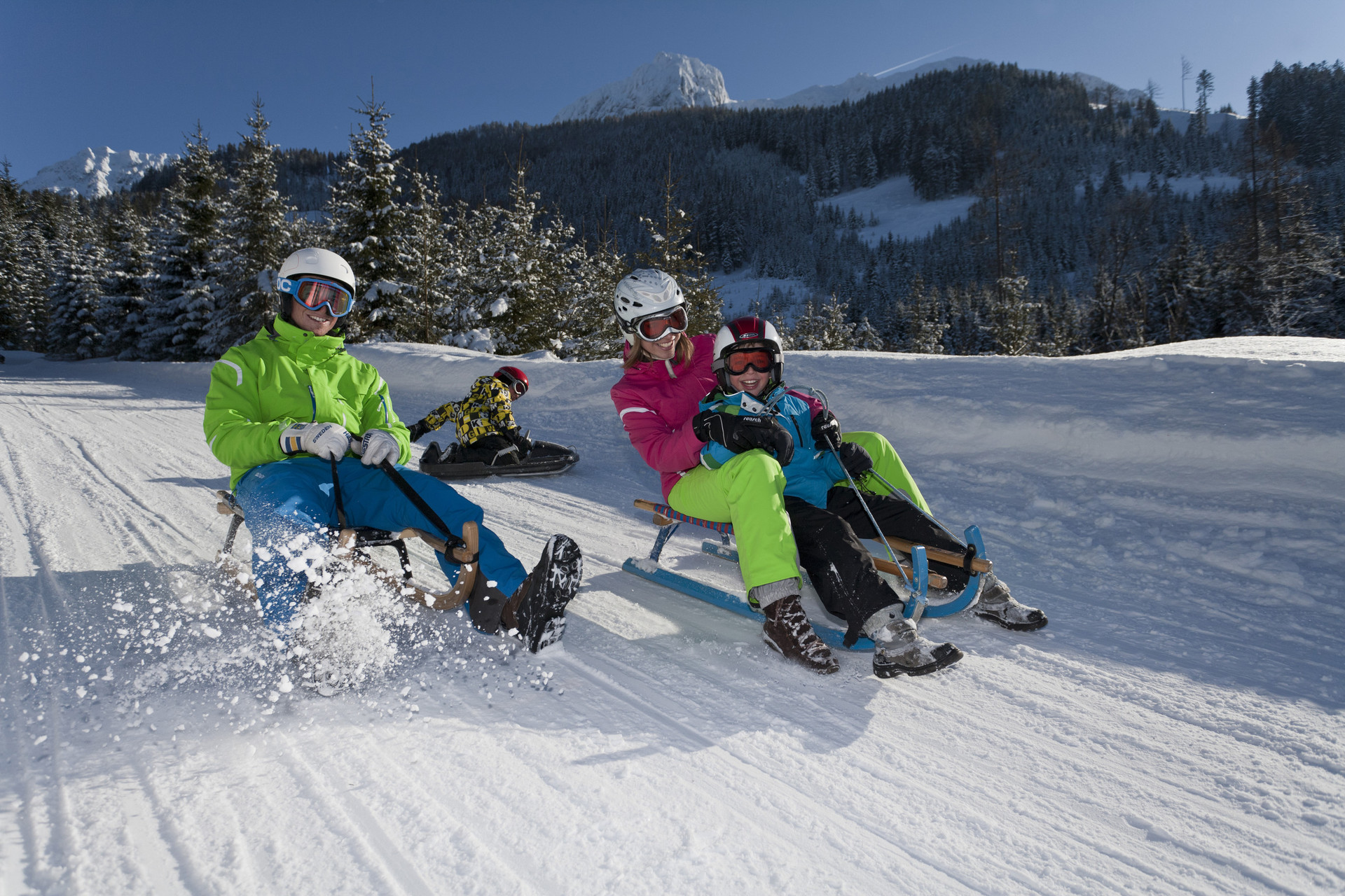 Tobogganing fun Winter Activities Winter Be active Weißes Rößl